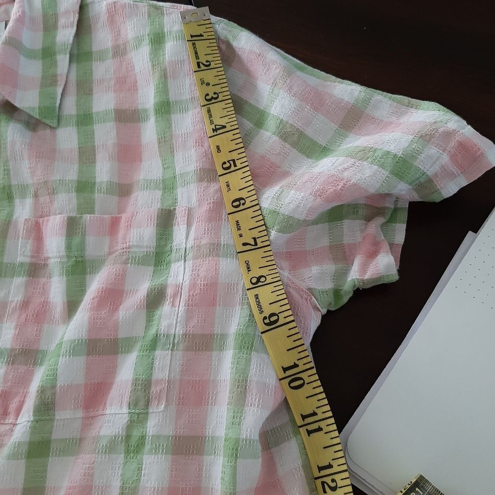 Alfred Dunner Checkers Button Down Shirt size 10P - Picture 6 of 7